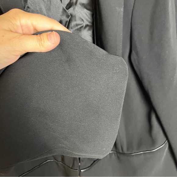 Eileen Fisher Open Front Blazer Silk Lined Black Womens L Quiet Luxury Preppy - Picture 9 of 16